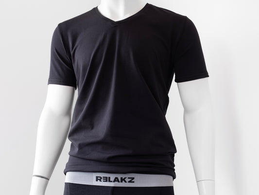 RELAKZ | BAMBOE KATOEN | T-shirt Deep V-neck (2-pack)