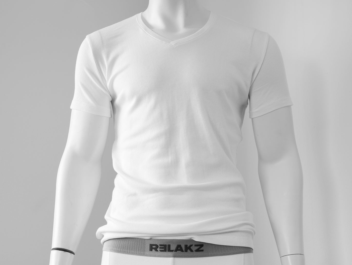 RELAKZ | BAMBOE KATOEN | Rib T-shirt Deep V-neck - Extra Lang (2-pack)