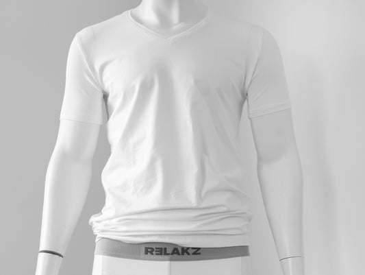 RELAKZ | BAMBOE KATOEN | T-shirt Deep V-neck - Extra Lang (2-pack)