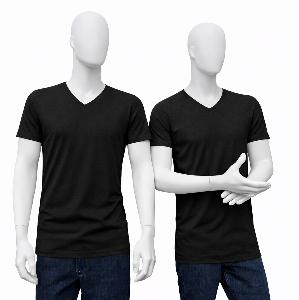 RELAKZ | ORGANISCH KATOEN | T-shirt Deep V-neck - Extra Lang (2-pack)
