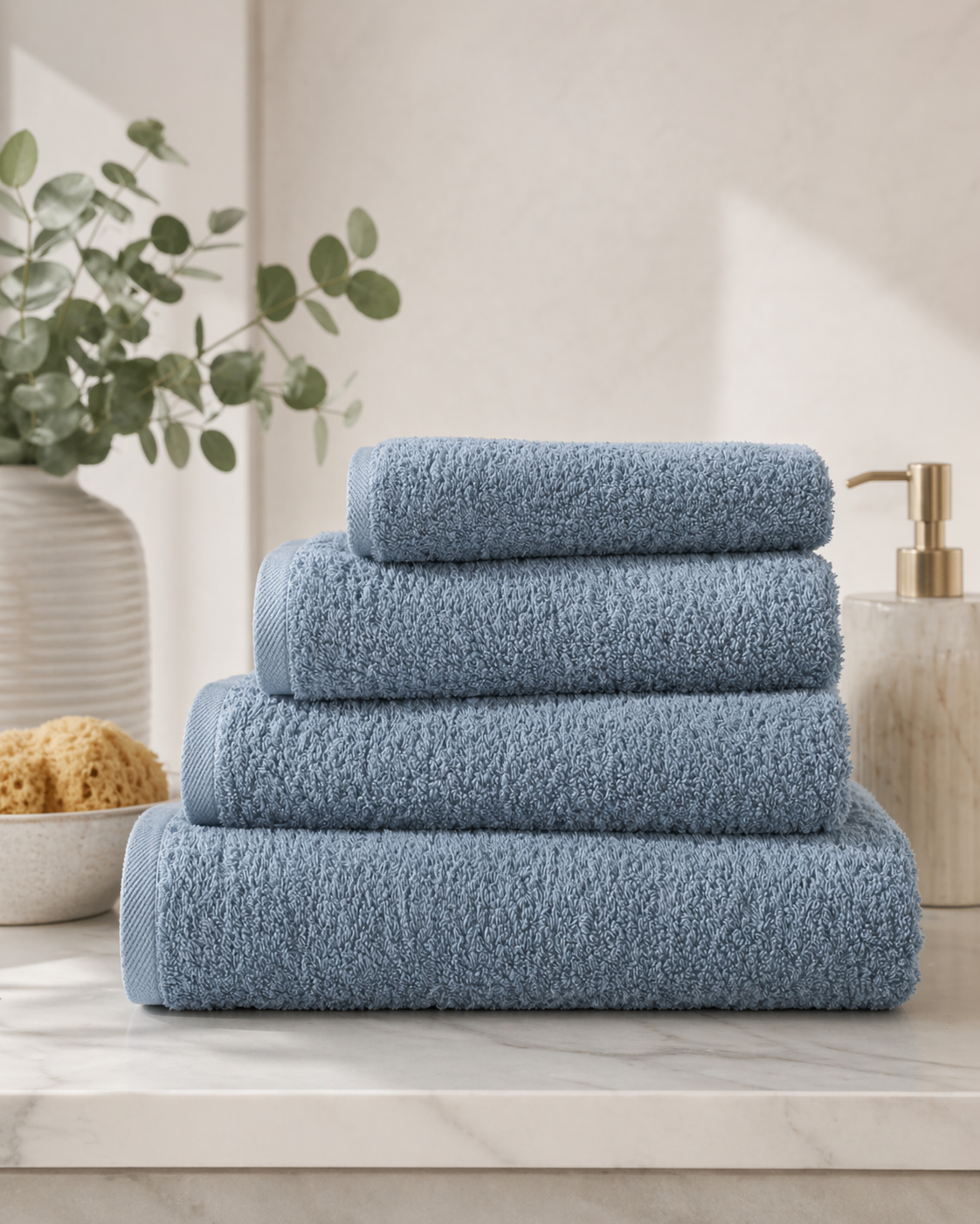 Basic Katoen - Badgoed - 550 GSM - Airy Blue