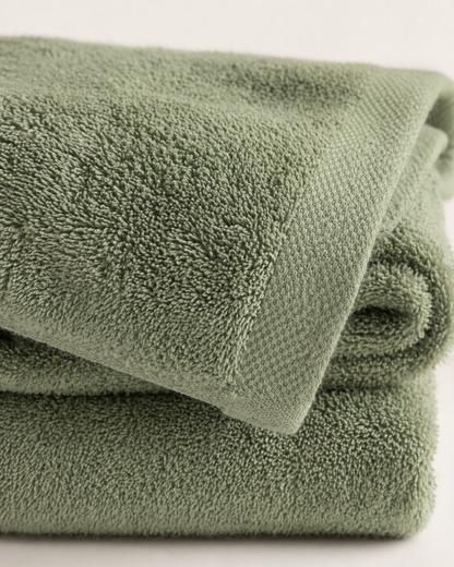 Basic Katoen- Badgoed - 550 GSM - Fog Green