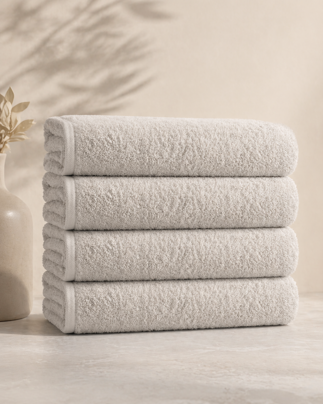 Basic Katoen - Badgoed - 550 GSM - Shell Beige