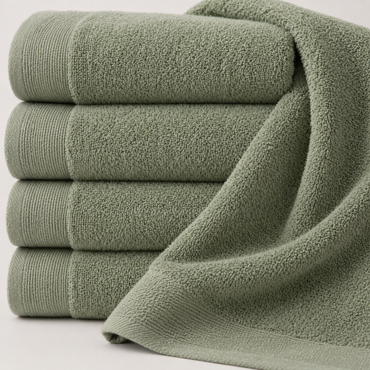 Luxe Katoen - Badgoed - 700 GSM - Fog Green