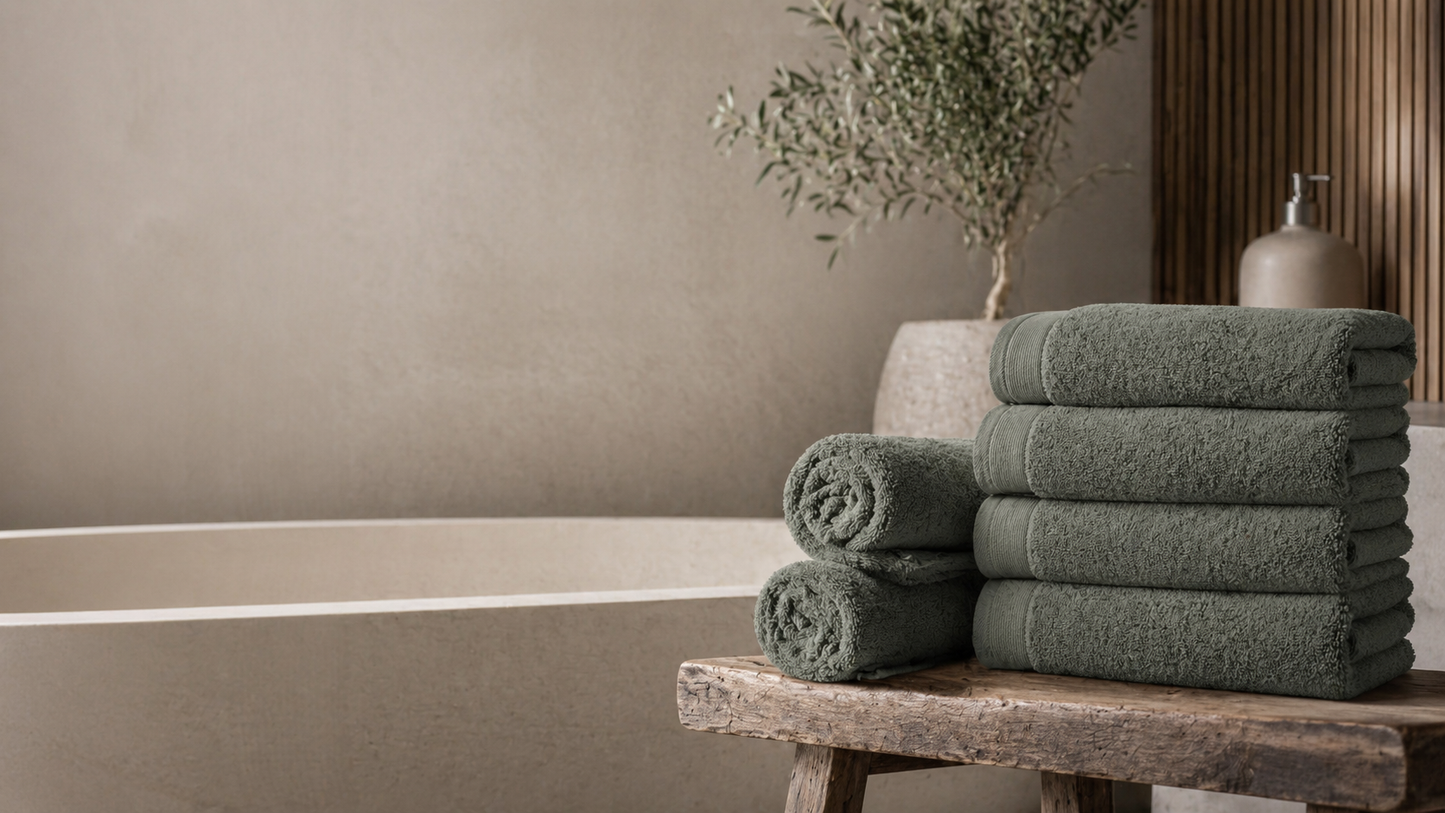 Luxe Katoen - Badgoed - 700 GSM - Oil Green