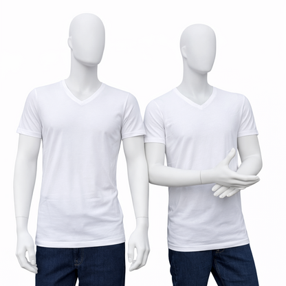 RELAKZ | ORGANISCH KATOEN | T-shirt Deep V-neck - Extra Lang (2-pack)