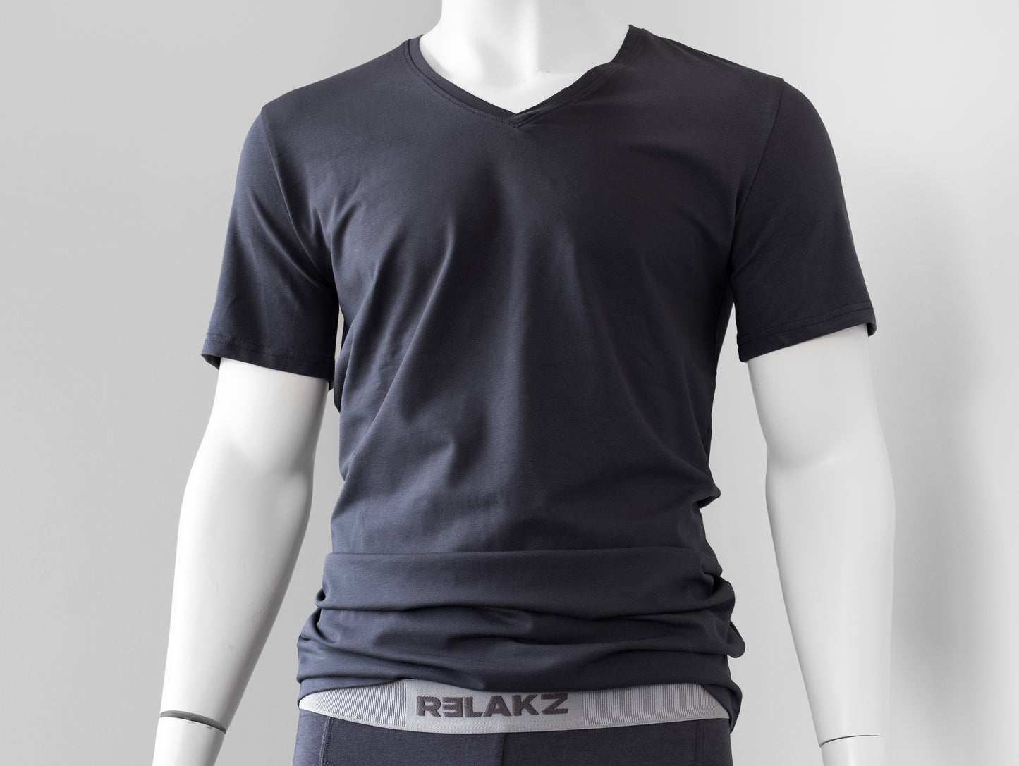 RELAKZ | BAMBOO COTTON | T-shirt Deep V-neck - Extra Long (2-pack)