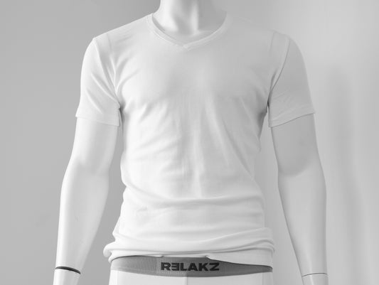 ORGANIC COTTON | Rib T-shirt Deep V-neck - Extra Long (2-pack)