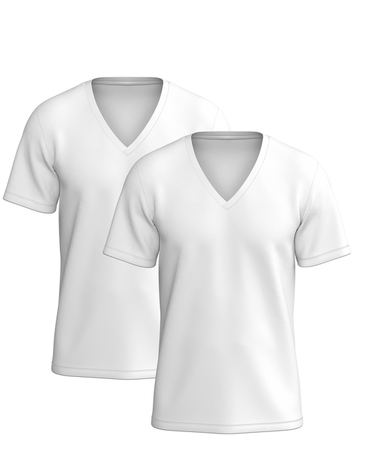 RELAKZ | ORGANISCH KATOEN | T-shirt Deep V-neck - Extra Lang (2-pack)