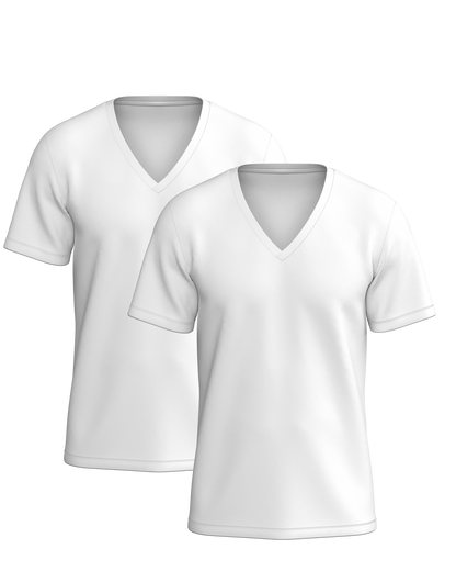RELAKZ | BAMBOO COTTON | T-shirt Deep V-neck - Extra Long (2-pack)