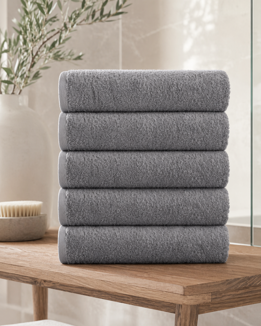 Basic Katoen - Badgoed - 550 GSM - Glacier Grey